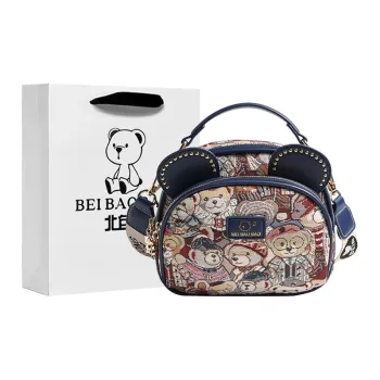 North Pack Canvas Shoulder Bag, Handbag, Shoulder Bag, Crossbody Bag Regular Women's Navy Blue/Pink/Brown