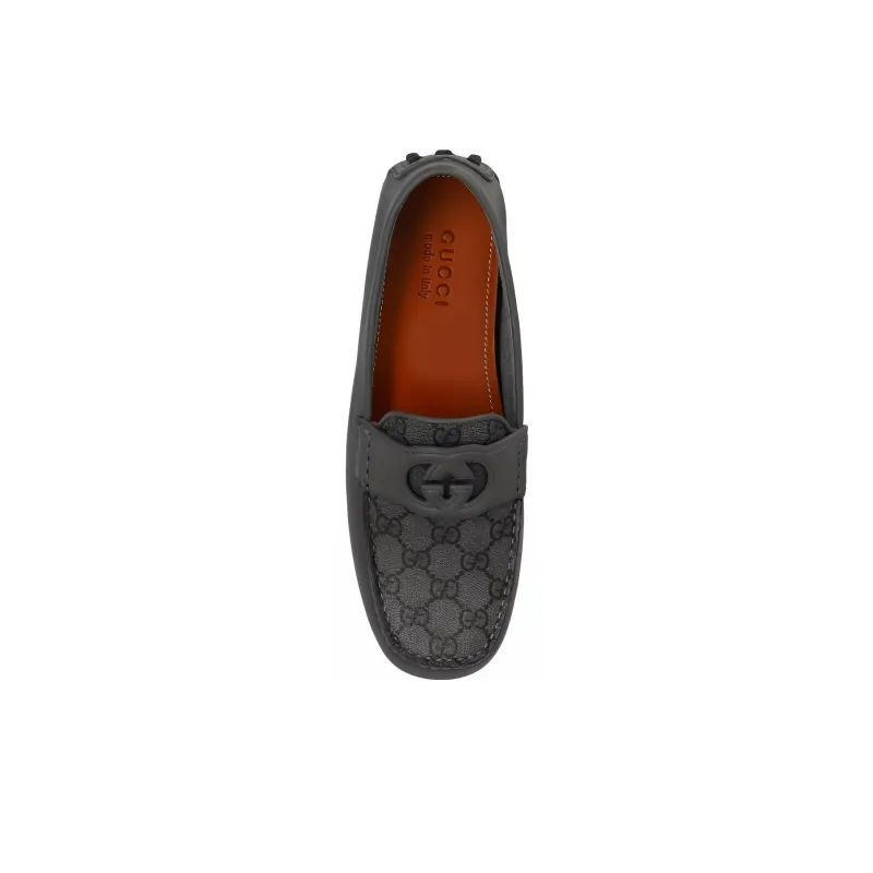 GUCCI Gommino Loafers Men Low Top Gray-4