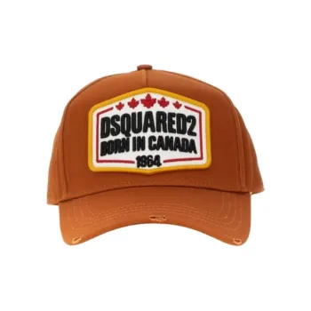 DSQUARED 2 Maxi Logo Patch Distressed Baseball Cap