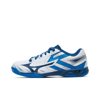 Mizuno Anti Slip Wear Resistant Low Top Training Shoes Unisex White Blue