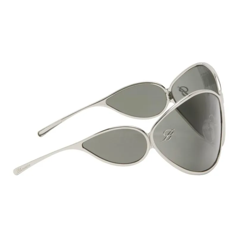 Blumarine Metal Irregular Shape Sunglasses Women's Silver-1