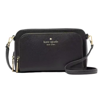 Kate Spade Staci Saffiano Leather Shoulder Bag Crossbody Bag Women's Black