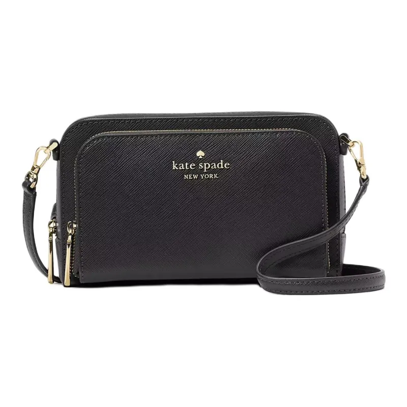 Kate Spade Staci Saffiano Leather Shoulder Bag Crossbody Bag Women's Black-0