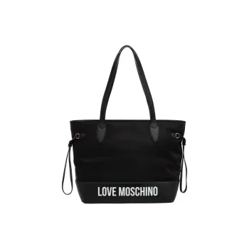 LOVE MOSCHINO Polyamide With Polyurethane Tote Bag, Shopping Bag, Shoulder Bag, Handbag Women's Black