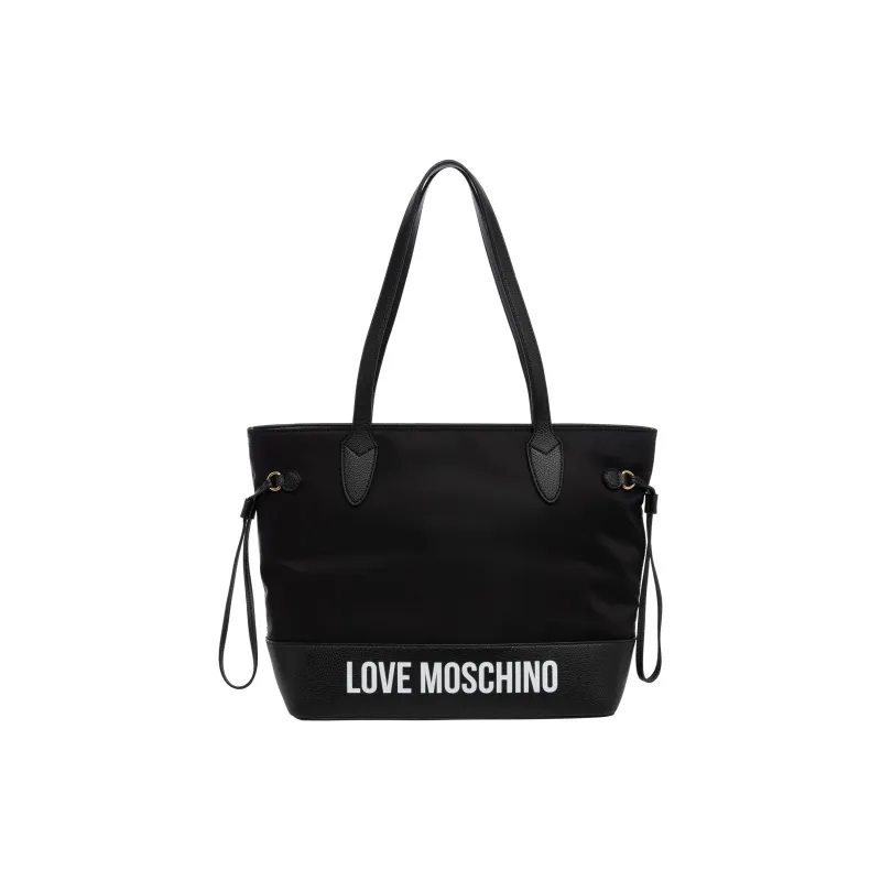 LOVE MOSCHINO Polyamide With Polyurethane Tote Bag, Shopping Bag, Shoulder Bag, Handbag Women's Black-0