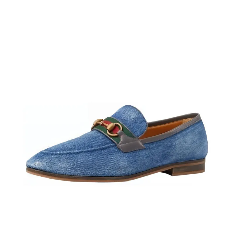 GUCCI Horsebit Denim Loafers-0