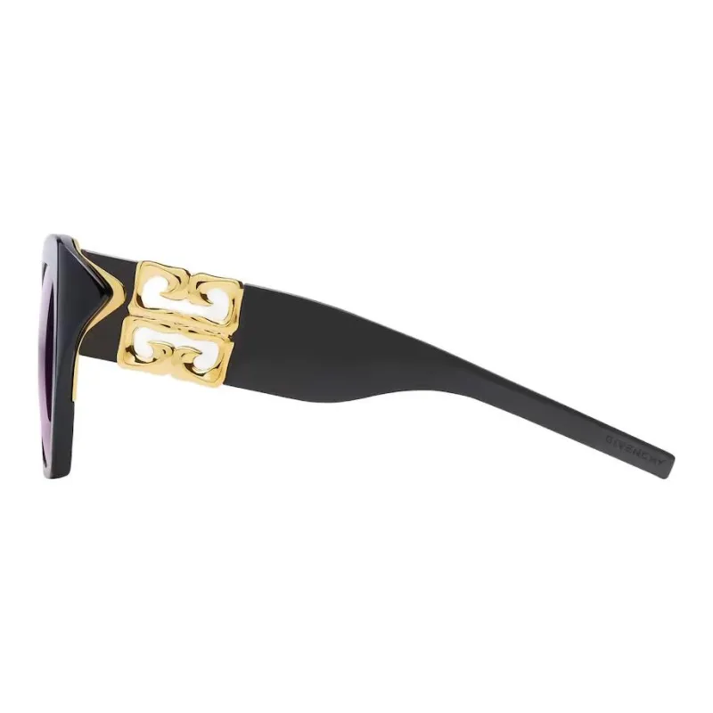 GIVENCHY Injection Molded Acetate Polyamide Metal Irregular Shape Sunglasses Women's Black-2