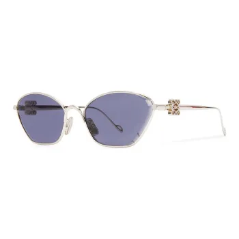 LOEWE Metal Irregular Shape Sunglasses Women's Silver
