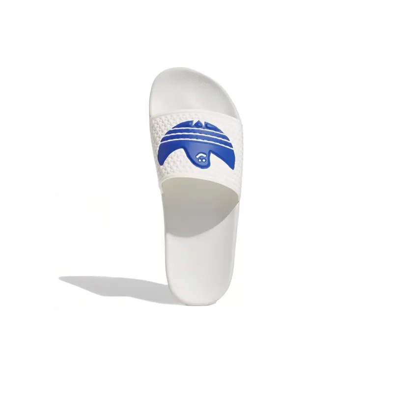 Adidas Shmoofoil Slides 'White Royal Blue'-4