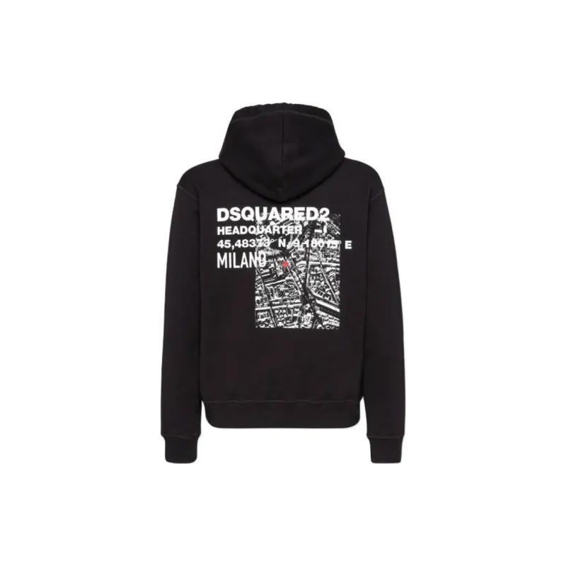 DSQUARED 2 Ceresio Map Cool Fit Hoodie-1