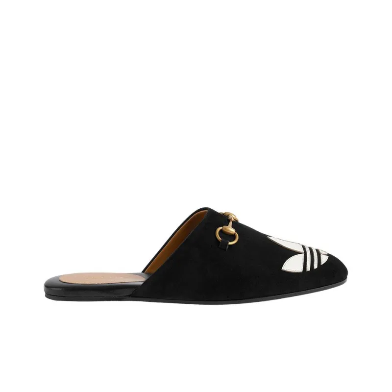 GUCCI X Adidas Originals Trefoil Slipper Black Women's-1