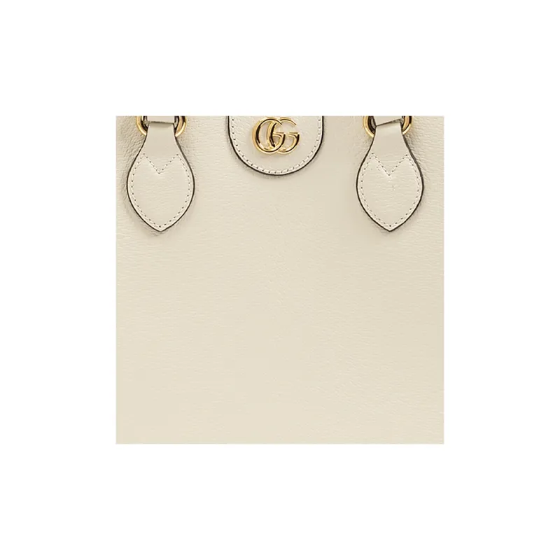 GUCCI Ophidia Leather Tote Bag, Shopping Bag, Shoulder Bag, Handbag Mini Women's White-3