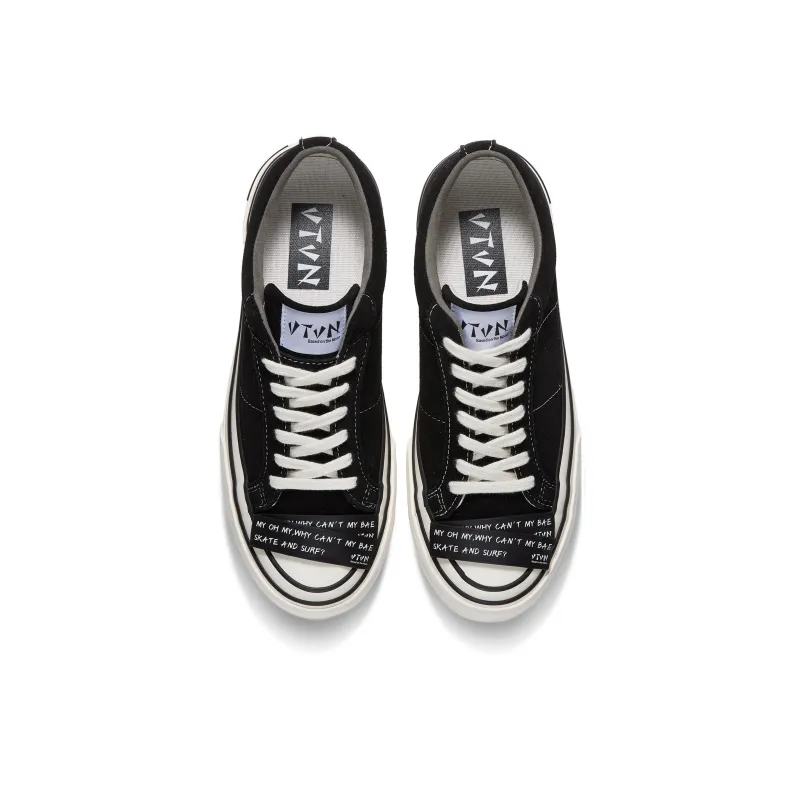VTVN Rock Collection Slip Resistant Cushioning Abrasion Resistant Low Top Skateboard Shoes Unisex Obsidian Black-3
