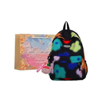 BRINCH Nylon Backpack Women's Black/White
