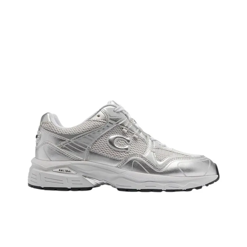 COACH Low Top Casual Shoes Women's Silver-1
