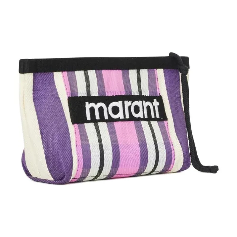 ISABEL MARANT Logo Patch Striped Clutch Bag-1