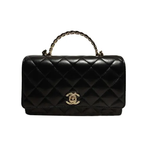 CHANEL WOC Leather Shoulder Bag Crossbody Bag Handbag Women's Black
