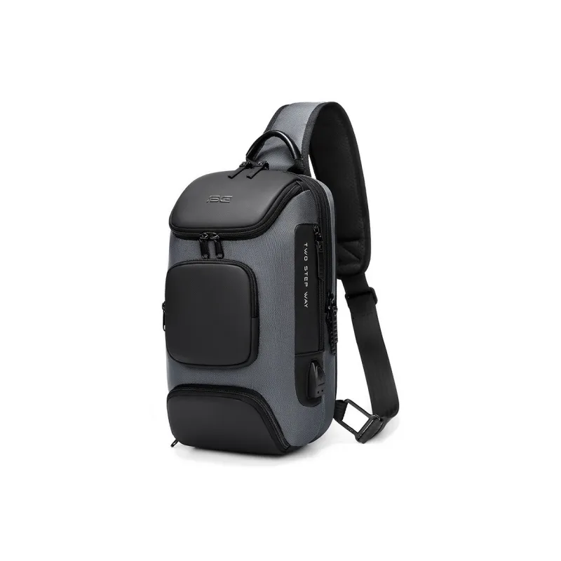 Ssweisiker Oxford Sling Bag Men's Black/Gray-7
