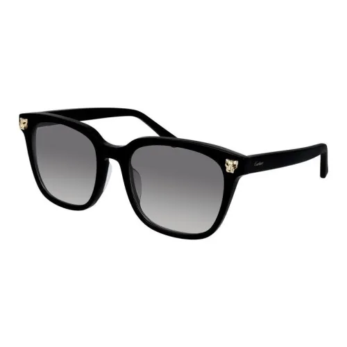 CARTIER Acetate Square Sunglasses Women's Black