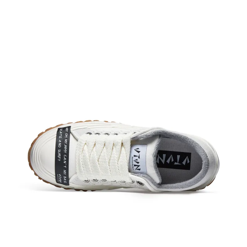 VTVN Falling Stars Meteor Series Triangle Shoes, Vulcanized Shoes Low Top Skateboard Shoes Unisex Moon White-2