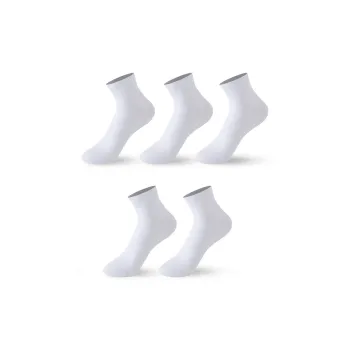 INVISIBLE Ankle Socks Unisex 5 Pack White