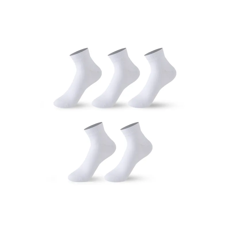 INVISIBLE Ankle Socks Unisex 5 Pack White-0