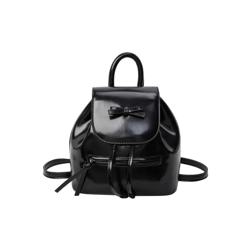 DALO PU Small Backpack Handbag Women's Black/Silver/Red/White-0