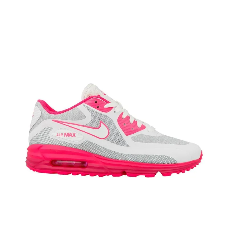 Nike Air Max Lunar90 Anti-Slip Wear-Resistant Low-Top Casual Shoes Unisex Gray Pink-1