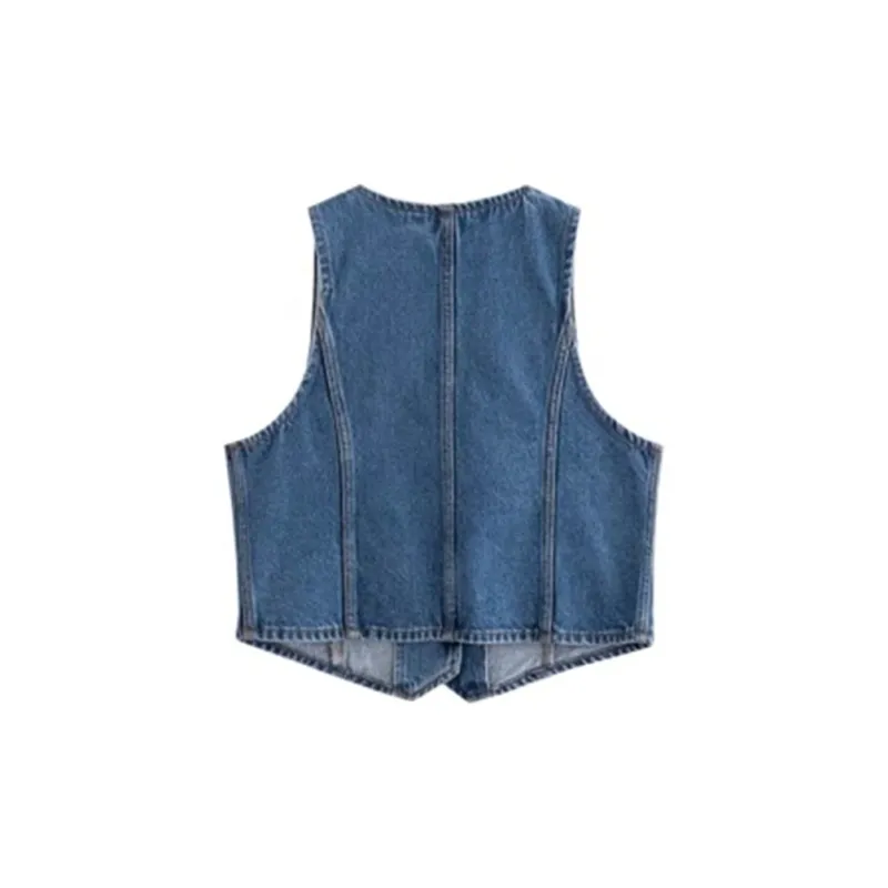 Initial Language Denim Jacket Women's Heavy Fermentation Gradient Blue-1