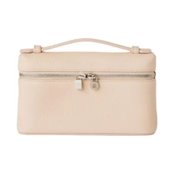 Loro Piana ExtraPocket Stamped Calfskin Clutch Mini Women's Light Beige