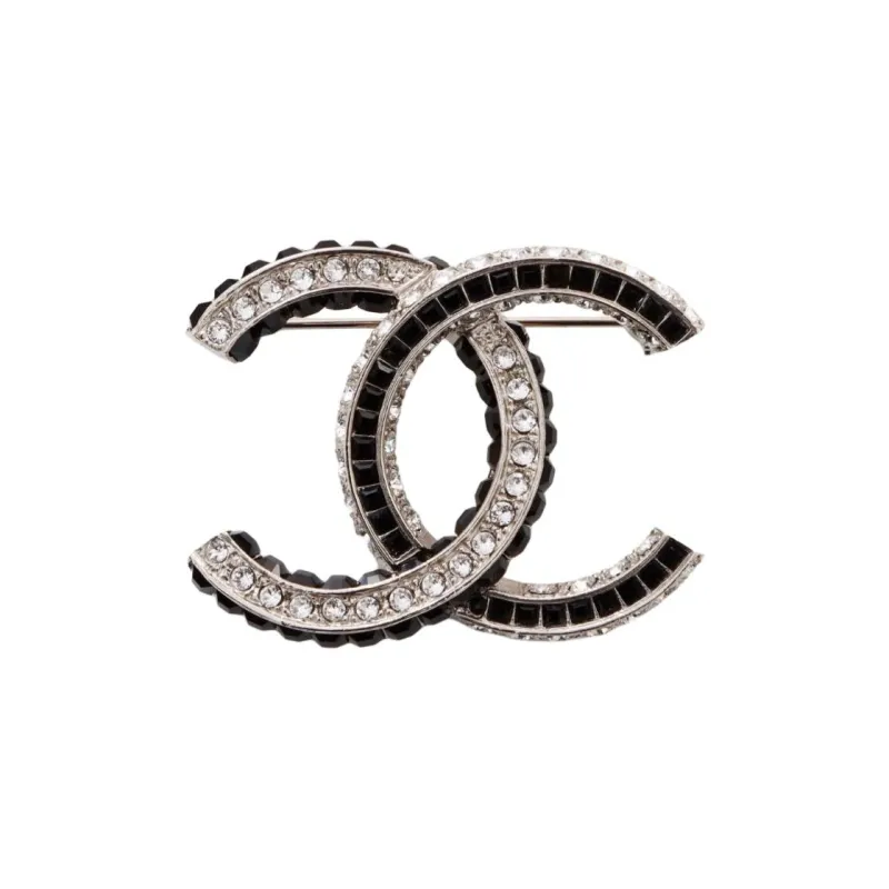 CHANEL Pre-Owned 2017 Coco Mark Rhinestone-embellished Brooch-0