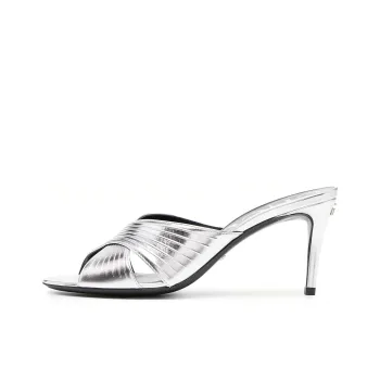GUCCI Slide Slippers 8cm Women's Silver