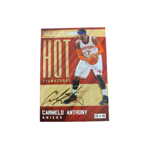 PANINI 2015 NBA Knicks, Camelo, Anthony, Gold Pen, Signature, Hot Signature Sports Cards 1 Pc