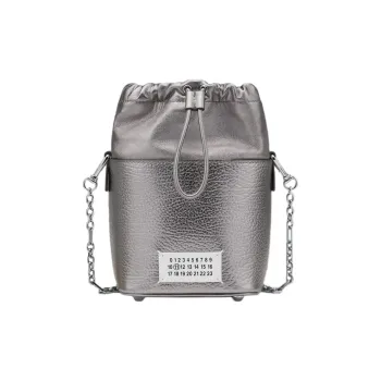 Maison Margiela Small 5AC Metallic Drawstring Bucket Bag