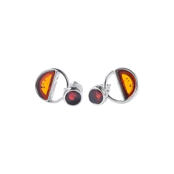 S&A Amber/Beeswax Fine Jade Stud Earrings Women's