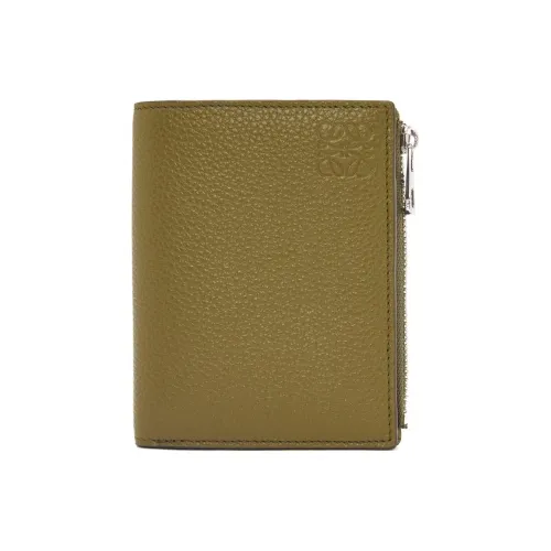 LOEWE Soft Grain Calfskin Wallet Men's Olive