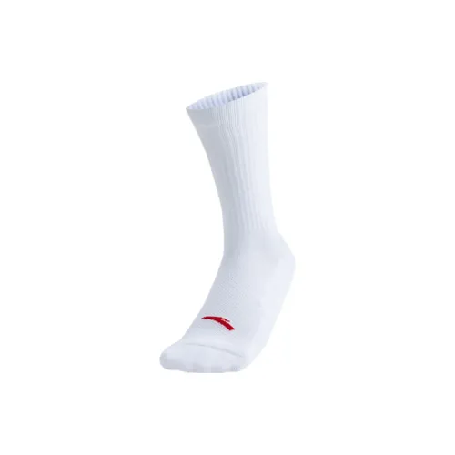 Anta Basketball Socks Unisex 1 Pack Pure White/Neon Bright Red