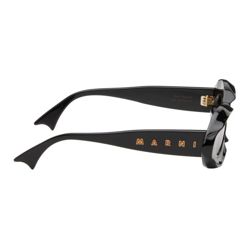 MARNI Acetate Irregular Shape Sunglasses Men's Black-1