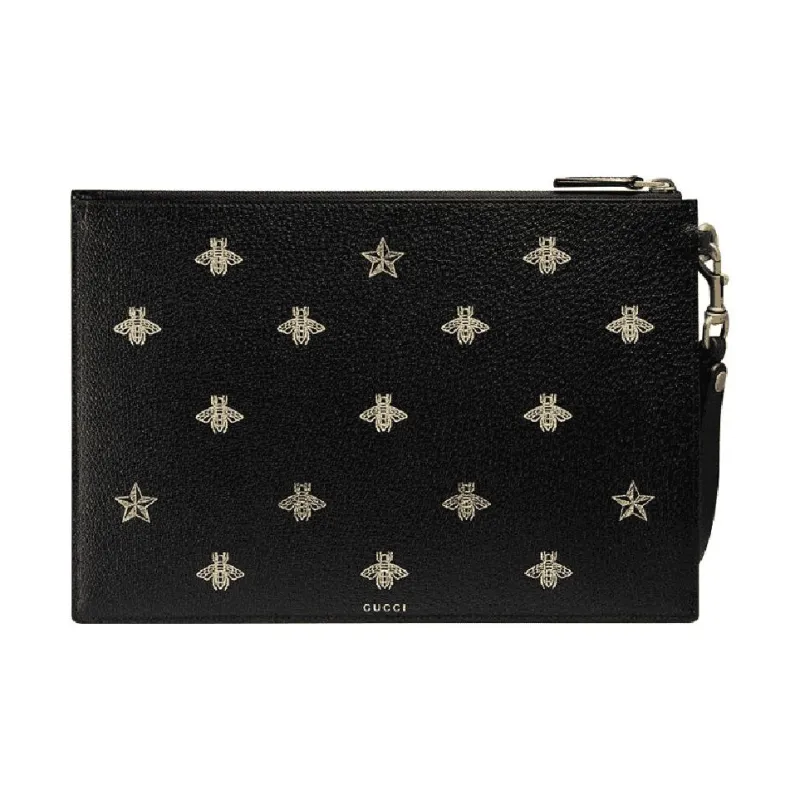 GUCCI Cow Leather Clutch Regular Men's Black-0