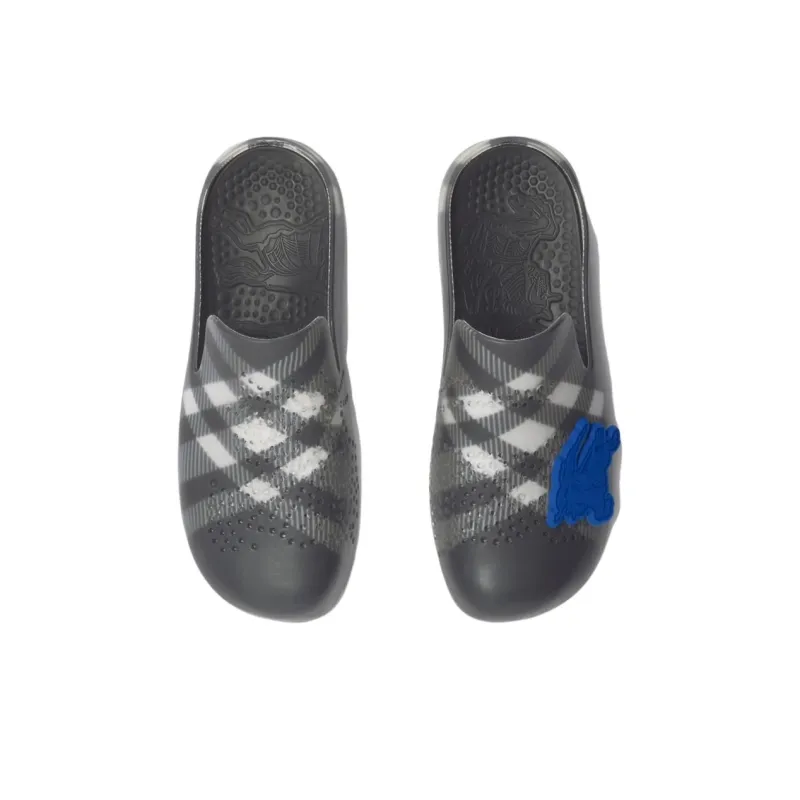 Burberry Slip Resistant Wrap toe Slippers Men's Gray White-3