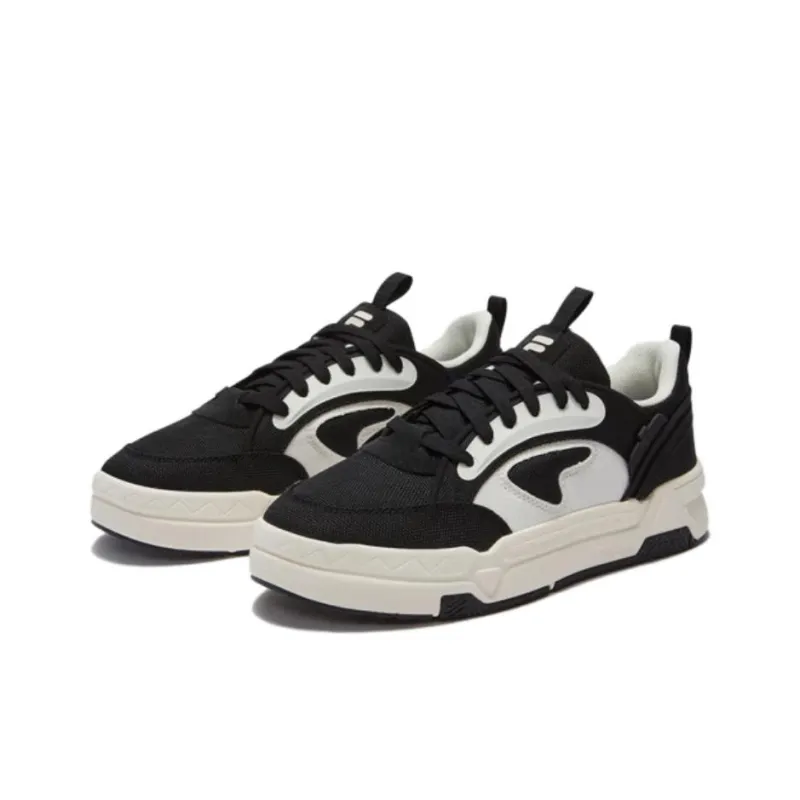 FILA FUSION BANK DX Anti Slip Wear Resistant Low Top Skateboard Shoes Women's Black-1