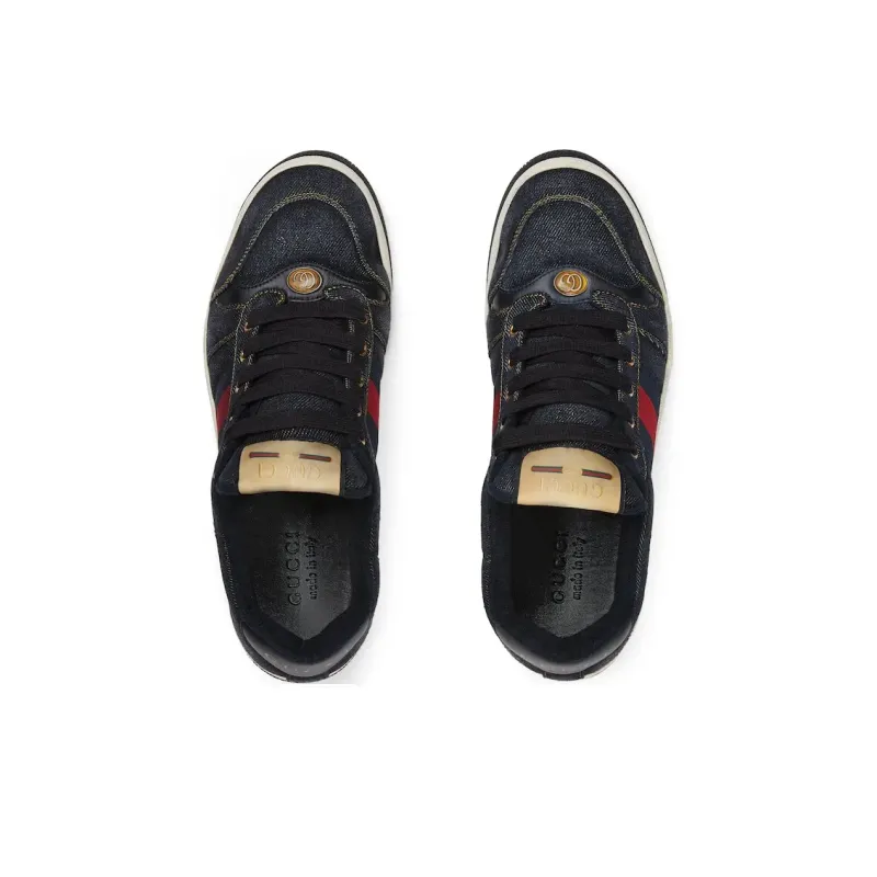 GUCCI Screener Denim Lace-up Sneakers-3