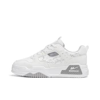 Warrior Cushioning Wear Resistant Low Top Skateboard Shoes Men's White Gray