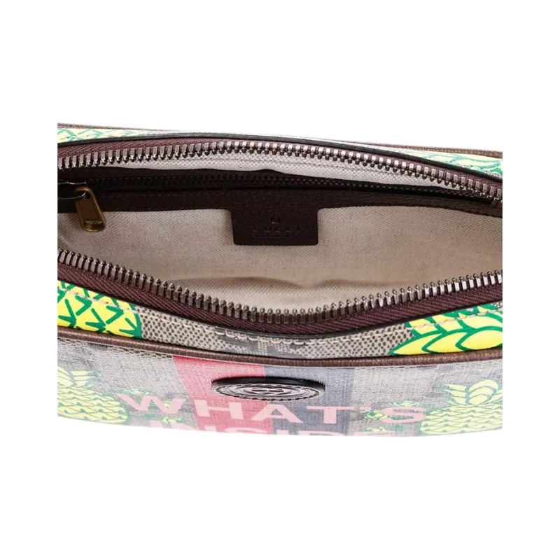 GUCCI Pineapple Gg Supreme Belt Bag Brown-4