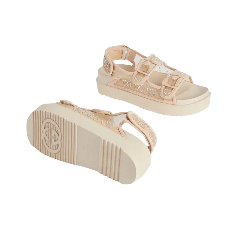 GUCCI Women's Gg Sandal 'Crystals Rose Beige' Women's-4
