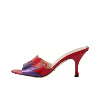GUCCI Abrasion Resistant Slide Slippers Women's Red Purple