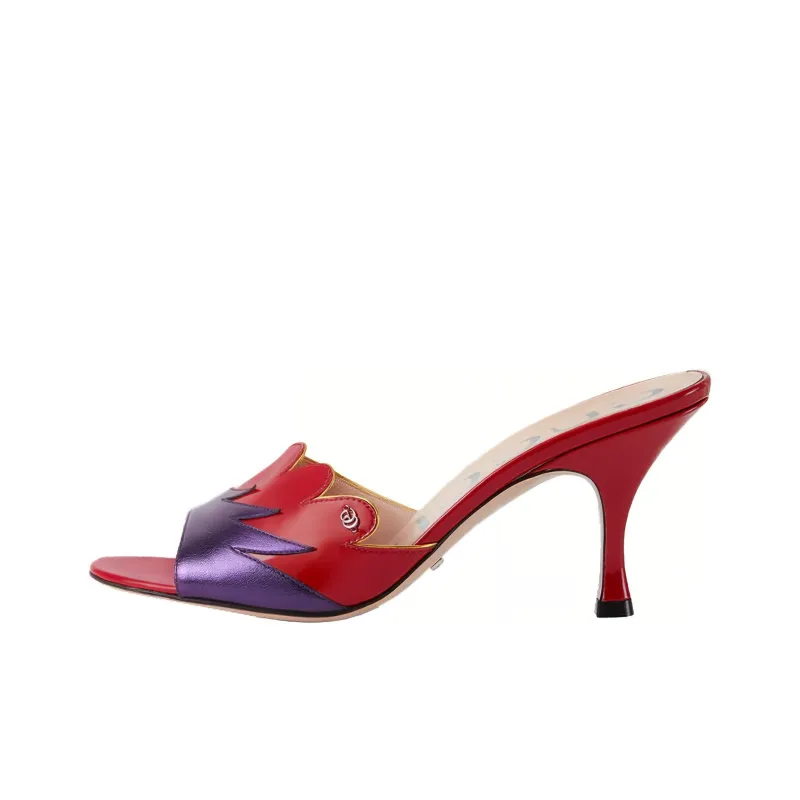 GUCCI Abrasion Resistant Slide Slippers Women's Red Purple-0