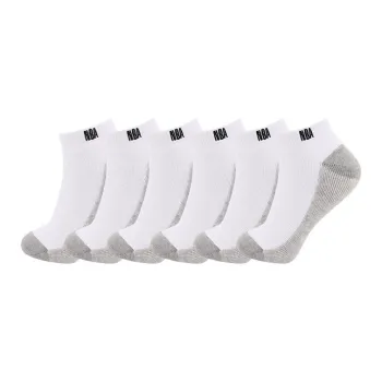 NBA Ankle Socks Men's 6 Pack White Gray
