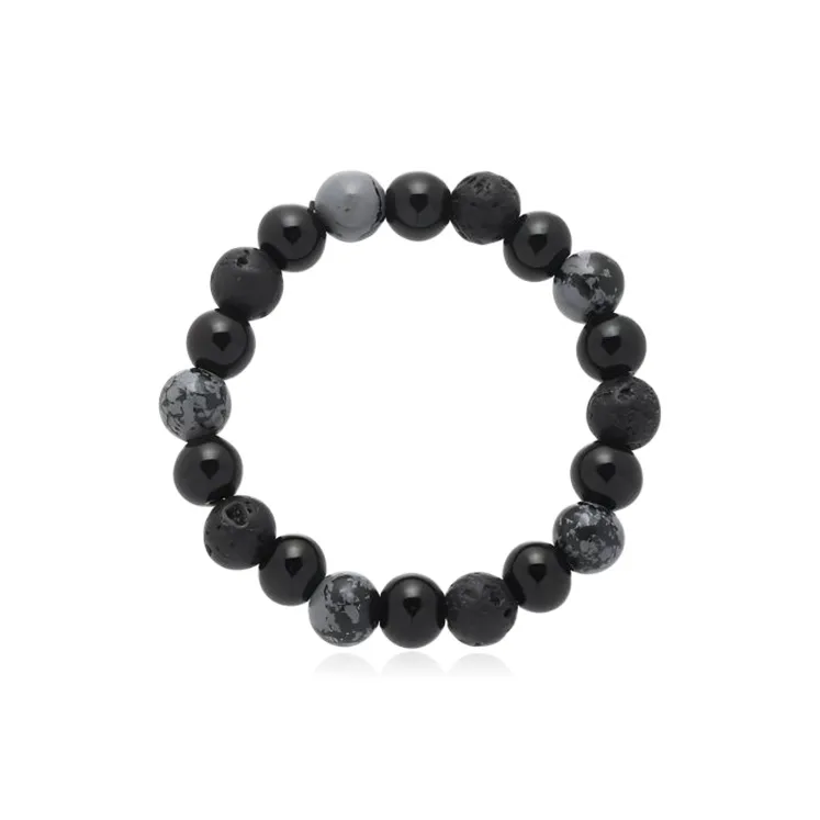 SECU Obsidian, Volcanic Stone, Snowflake Obsidian Bracelets Unisex-0
