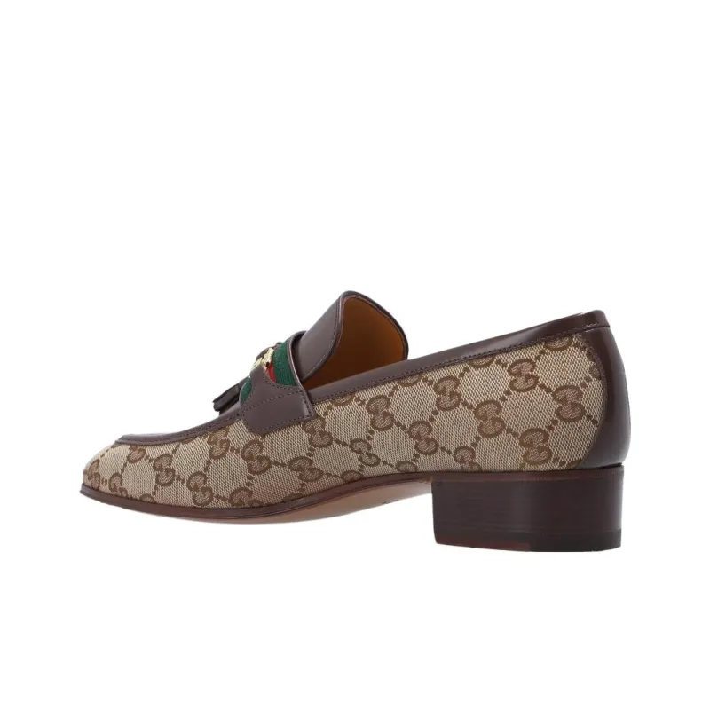 GUCCI Tassel-detail GG Canvas Loafers-3